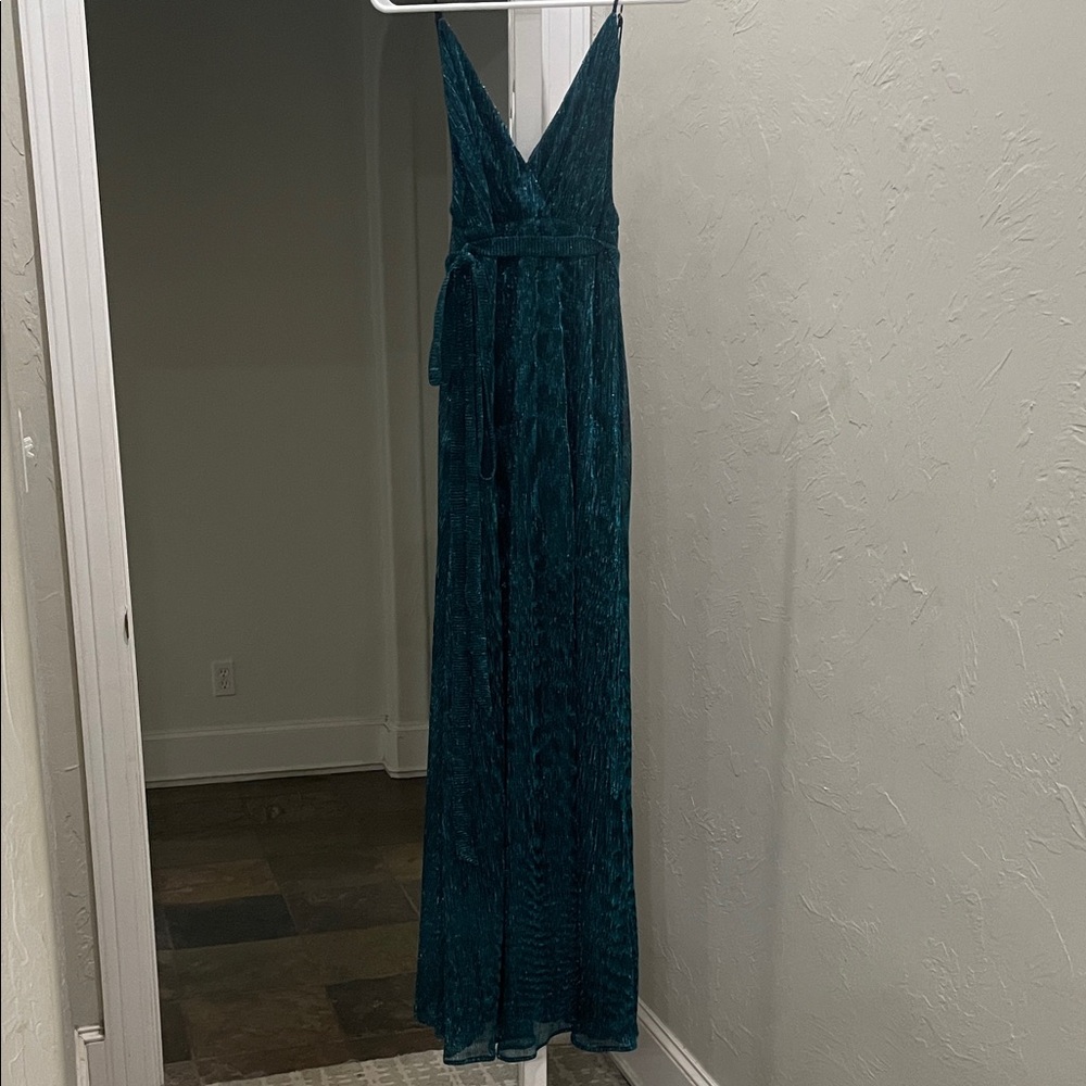 Michael Costello Deep Teal Maxi Dress